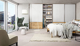 Einbauschrank Loft Holz und Beton